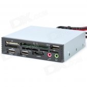 3.5" 2-Port USB 2.0 Internal All-in-1 Card Reader - Black