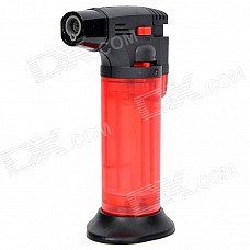 Desk Table Windproof Butane Torch Lighter with Safety Locking Switch - Red + Black Desk Table Windproof Butane Torch Lighter with Safety Locking Switch - Red + Black