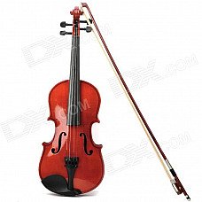 Instrument Violin w/ Horse Hair Bow and Rosin - Coffee (Size-S)