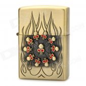 Cool Skull Style Fuel Lighter - Copper