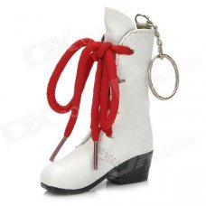 Creative Boot Style Butane Lighter with Keychain - White + Red + Black
