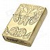 Stylish Flower Pattern Fluid Fuel Lighter - Golden