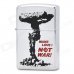 "Make Love Not War" Style Fluid Fuel Lighter - Silver + Black