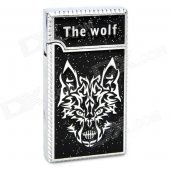 Cool Wolf Head Pattern Butane Gas Lighter - Black + Silver