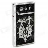 Cool Bat Pattern Butane Jet Lighter - Silver + Black