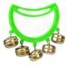 Plastic + Metal 5-Bell Handheld Tambourine - Green + Golden