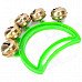 Plastic + Metal 5-Bell Handheld Tambourine - Green + Golden