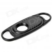 Portable Plastic and Stainless Steel Cigar Cutter Knife - Black
