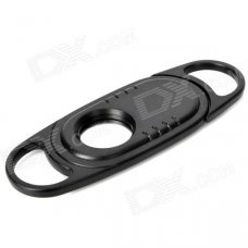 Portable Plastic and Stainless Steel Cigar Cutter Knife - Black