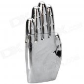 Creative Palm Style Zinc Alloy Butane Gas Lighter - Silver