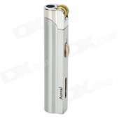 Long Strip Shape Windproof Butane Jet Lighter w/ On / Off Slider - Silver