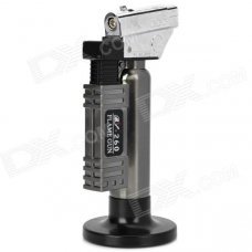 1300'C Zinc Alloy + Plastic Butane Jet Torch Lighter - Black + Silver