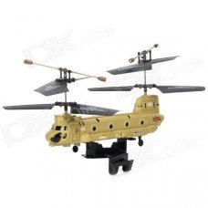Rechargeable 3.5-CH IR Remote Control Dual-Propeller Transport Helicopter - Yellow + Black Rechargeable 3.5-CH IR Remote Control Dual-Propeller Transport Helicopter - Yellow + Black