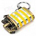 Horizontal Stripe Pattern Butane Gas Lighter w/ Keychain - Silver + Yellow Horizontal Stripe Pattern Butane Gas Lighter w/ Keychain - Silver + Yellow