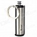 Cylinder Style Kerosene Matchstick Lighter w/ Keychain - Silver + Black Cylinder Style Kerosene Matchstick Lighter w/ Keychain - Silver + Black