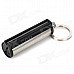 Cylinder Style Kerosene Matchstick Lighter w/ Keychain - Silver + Black Cylinder Style Kerosene Matchstick Lighter w/ Keychain - Silver + Black