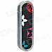 Flower Pattern Windproof Butane Jet Lighter - Silver + Black