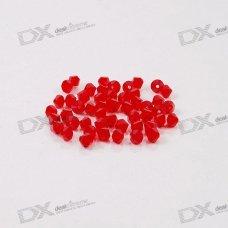 Austria Ornamental DIY Crystal Beads Red (50-Pack)