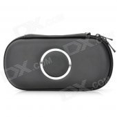 Protective Hard Artificial Leather Pouch Case for PSP 1000 / 2000 / 3000 - Black