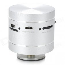 Portable MP3 Player Vibration Resonance Speaker w/ FM / TF / Remote Control - Silver Portable MP3 Player Vibration Resonance Speaker w/ FM / TF / Remote Control - Silver