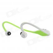 Rechargeable Sports MP3 Player Headphones Headset w/ FM / TF - White + Green