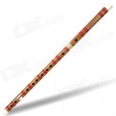 Handcrafted Chinese Traditional Bamboo Flute - Red + Yellow (F-Key)