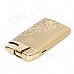 010 Elegant Flower Pattern Metal Butane Gas Lighter - Golden