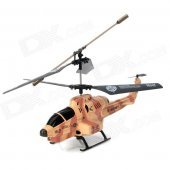 Mini Rechargeable 3.5-CH IR R/C Missile Launching Helicopter with White Light - Camouflage Yellow