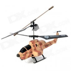 Mini Rechargeable 3.5-CH IR R/C Missile Launching Helicopter with White Light - Camouflage Yellow