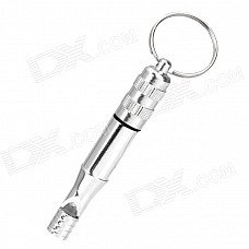 Outdoor Survival Detachable Aluminum Whistle Keychain - Silver