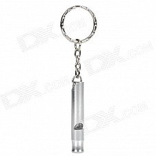 Outdoor Survival Aluminum Whistle Keychain - Silver