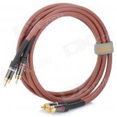 FUJICABLES 2-RCA Male to Male Connection Audio Cable - Brown (150cm)
