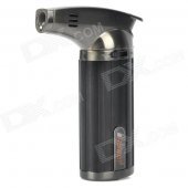 Portable 1300'C Stainless Steel Butane Jet Torch Lighter - Black + Grey