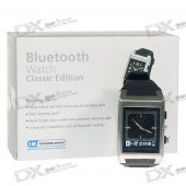 Bluetooth Cell Phone Caller ID Display Vibrating Wristwatch (Black Strap)