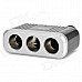 Triple Car Cigarette Sockets Power Adapter with Dual USB Power Ports - Black + Silver (DC 12~24V) Triple Car Cigarette Sockets Power Adapter with Dual USB Power Ports - Black + Silver (DC 12~24V)