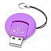 Portable Round Shape USB 2.0 Micro SD / TF Card Reader - Purple (Max. 32GB) Portable Round Shape USB 2.0 Micro SD / TF Card Reader - Purple (Max. 32GB)
