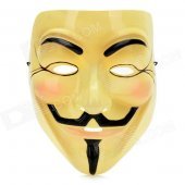 V for Vendetta Anonymous Guy Fawkes Plastic Mask - Yellow + Black