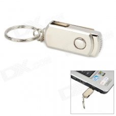 Aluminum Rotation USB 2.0 Flash Drive Keychain - Silver (4GB)