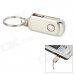 Aluminum Rotation USB 2.0 Flash Drive Keychain - Silver (4GB)