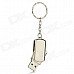 Aluminum Rotation USB 2.0 Flash Drive Keychain - Silver (4GB)