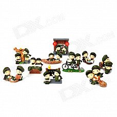 Cute Chinese Soldier Cartoon Style Couple Dolls - Army Green (10 PCS) Cute Chinese Soldier Cartoon Style Couple Dolls - Army Green (10 PCS)