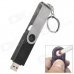USB Flash Drive Style Rechargeable USB Electronic Cigarette Lighter w/ Keychain - Silver + Black