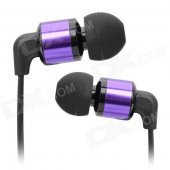 Awei Stylish In-Ear Earphone for Cell Phone / MP3 / MP4 - Purple + Black