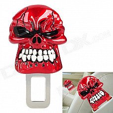 Cool Safety Skull Style Seat Belt Buckle Latches - White + Red