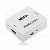 HDMI Female to VGA Female + 3.5mm Audio Jack Converter - White HDMI Female to VGA Female + 3.5mm Audio Jack Converter - White