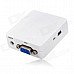 HDMI Female to VGA Female + 3.5mm Audio Jack Converter - White HDMI Female to VGA Female + 3.5mm Audio Jack Converter - White