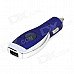 USB Car Charger w/ Data / Charging Cable for Sony PS Vita - Blue (DC 8~30V)