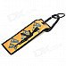 Stylish AK-47 Gun Pattern Woven Label Carabineer Clip Keychain - Khaki + Black