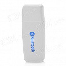 Bluetooth V2.1+ EDR Wireless Audio Receiver w/ 3.5mm Jack Cable - White Bluetooth V2.1+ EDR Wireless Audio Receiver w/ 3.5mm Jack Cable - White