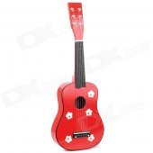 Musical Instrument Wooden 6-String Guitar - Red + Black + White